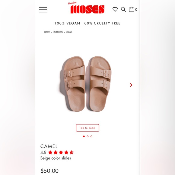 Freedom Moses Slides- Camel & White - Picture 3 of 6
